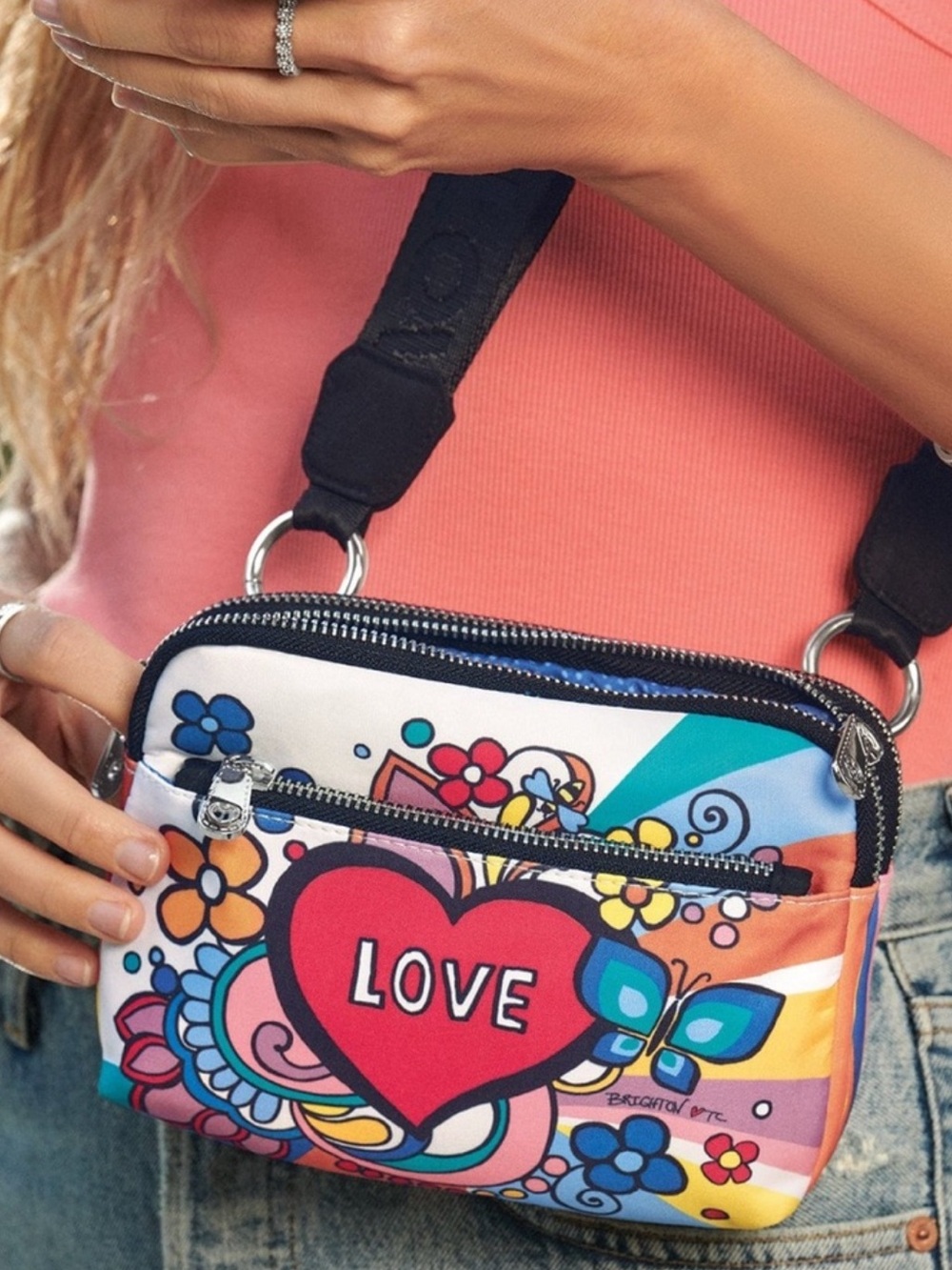 Brighton Power of Love Crossbody Belt Bag Multicolor Crossbody Belt Bag